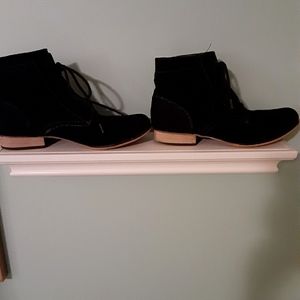 Faux Suede Lace-Up Booties